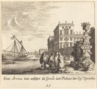 Palazzo Spinolla, Genoa, by Melchior Küsel, ink, 1681