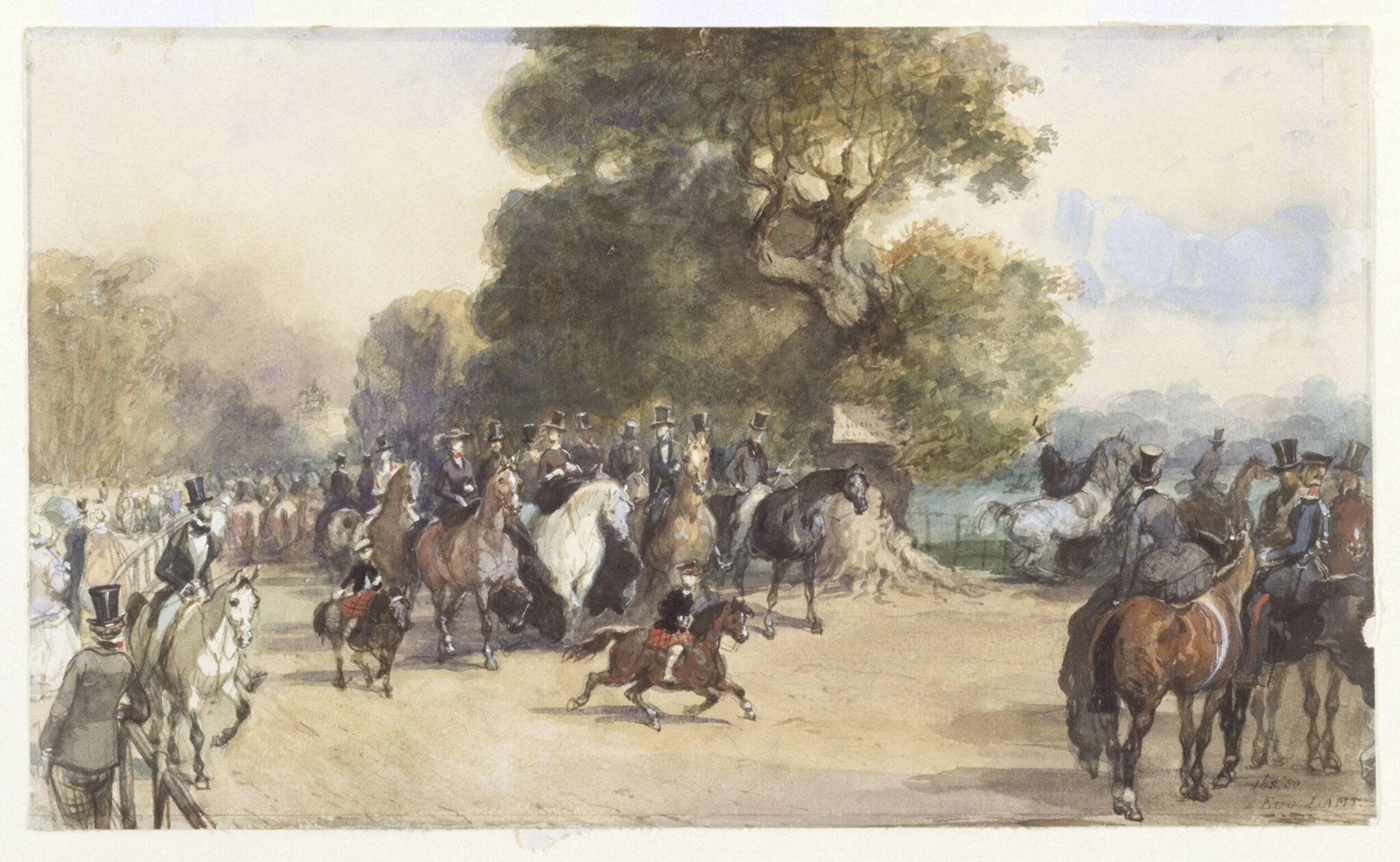 Scene in Hyde Park, detail
