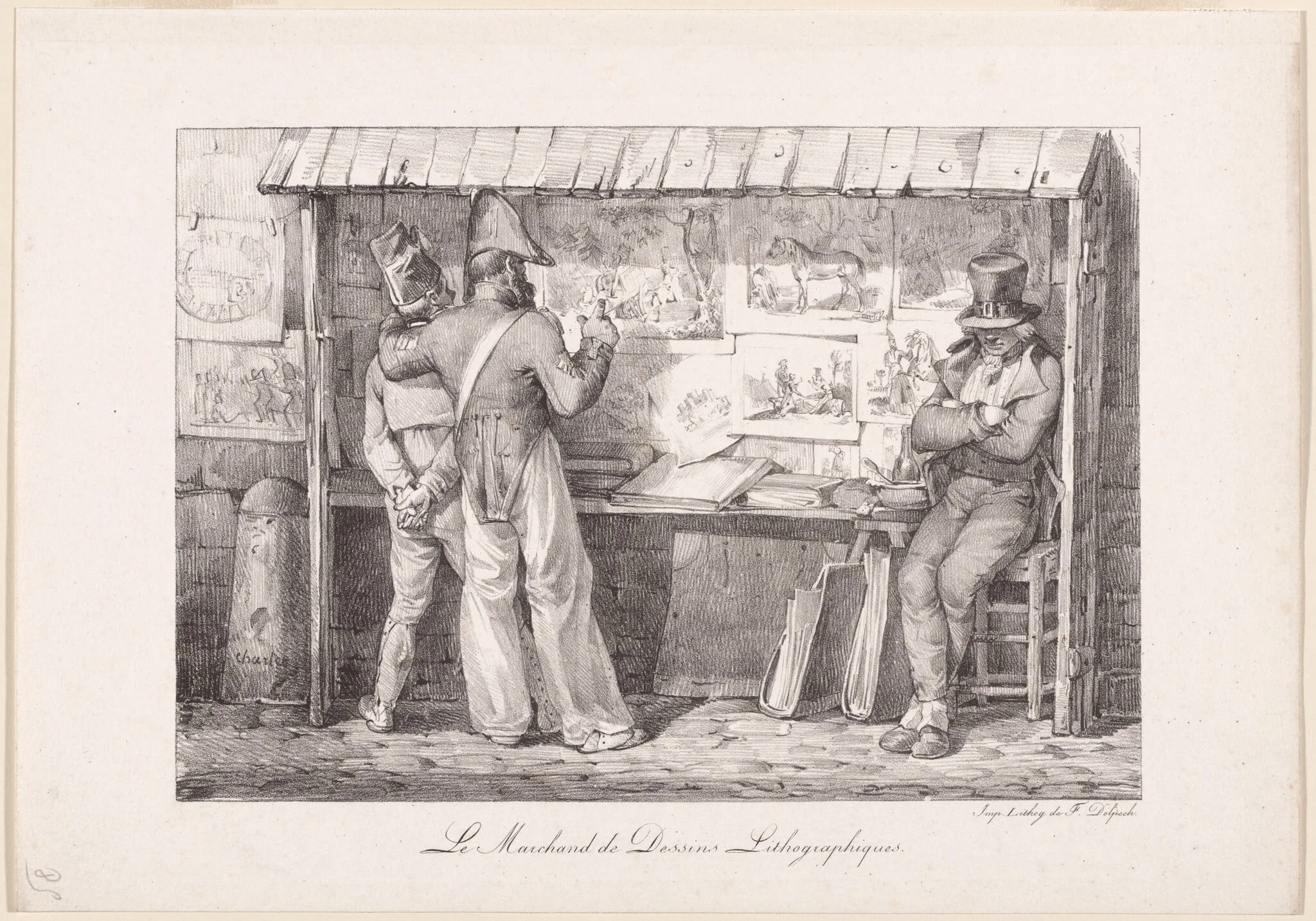 Le Marchand de dessins lithographiques (The Lithograph Seller), detail