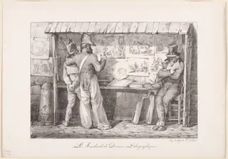 Le Marchand de dessins lithographiques (The Lithograph Seller), by Nicolas Toussaint Charlet, ink, 1819