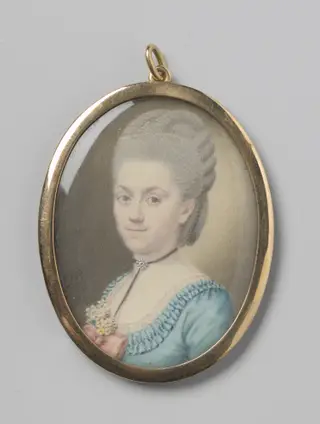 Portret van een vrouw, by Joseph Marinkelle, ivory, 1774