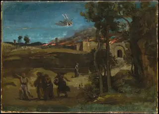 Study for "The Destruction of Sodom", by Jean Baptiste Camille Corot, oil, 1843