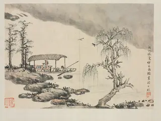 Landscape Album in Various Styles: Pleasure in a Mountain Brook, by Zha Shibiao, unspecified, 1692