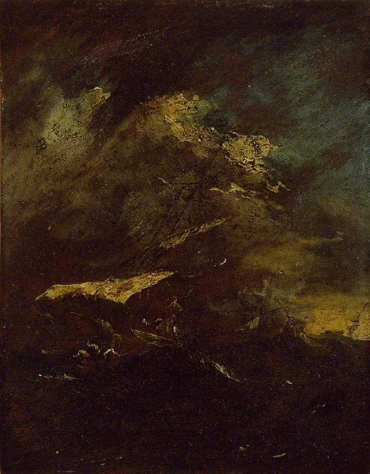 Two Vessels in a Storm, detail