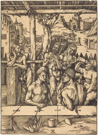 Bath House, by Albrecht Dürer, ink, 1496