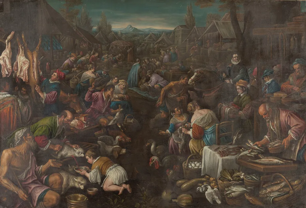 Jahrmarkt, by Leandro Bassano, unspecified, 1598