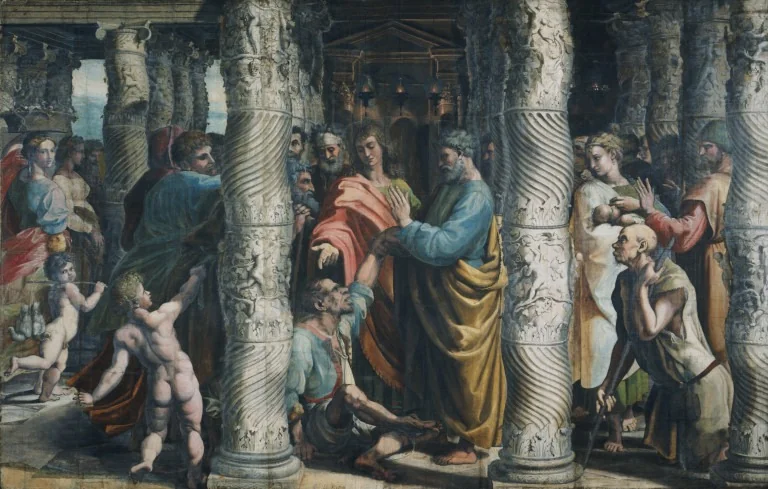 The Healing of the Lame Man, detail