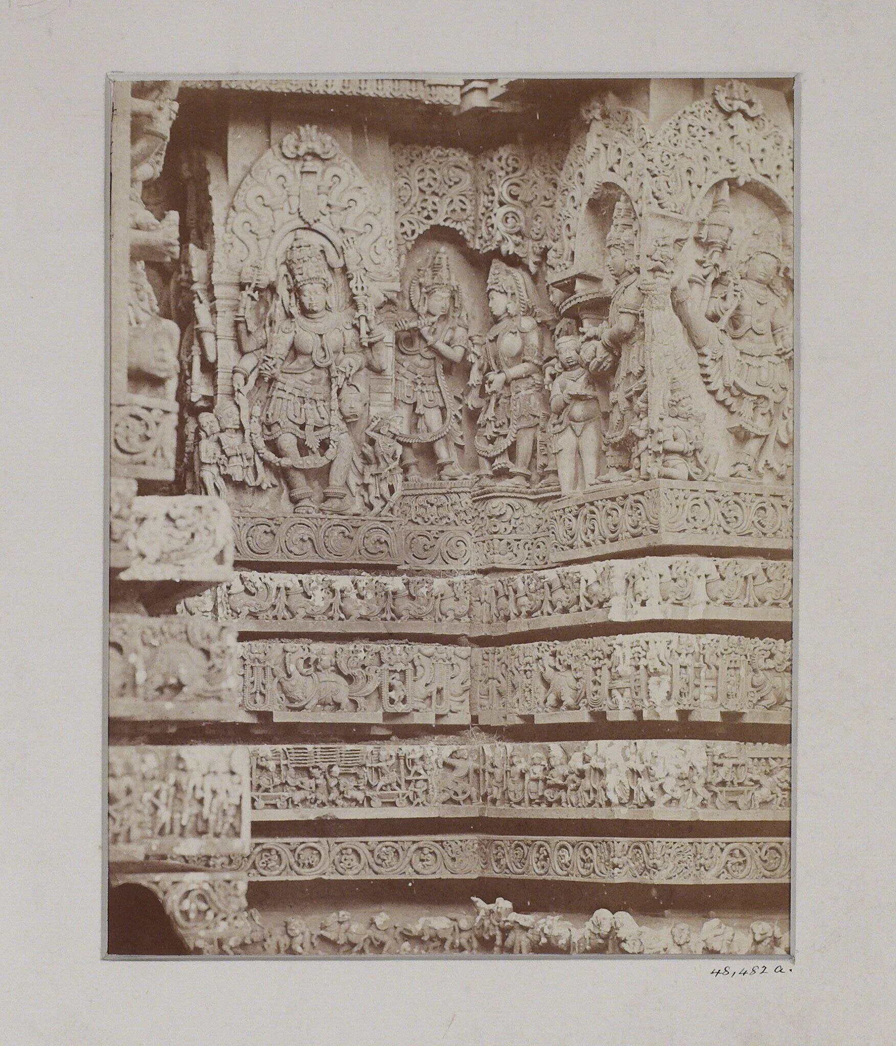 Western front of the great temple at Halebid, detail