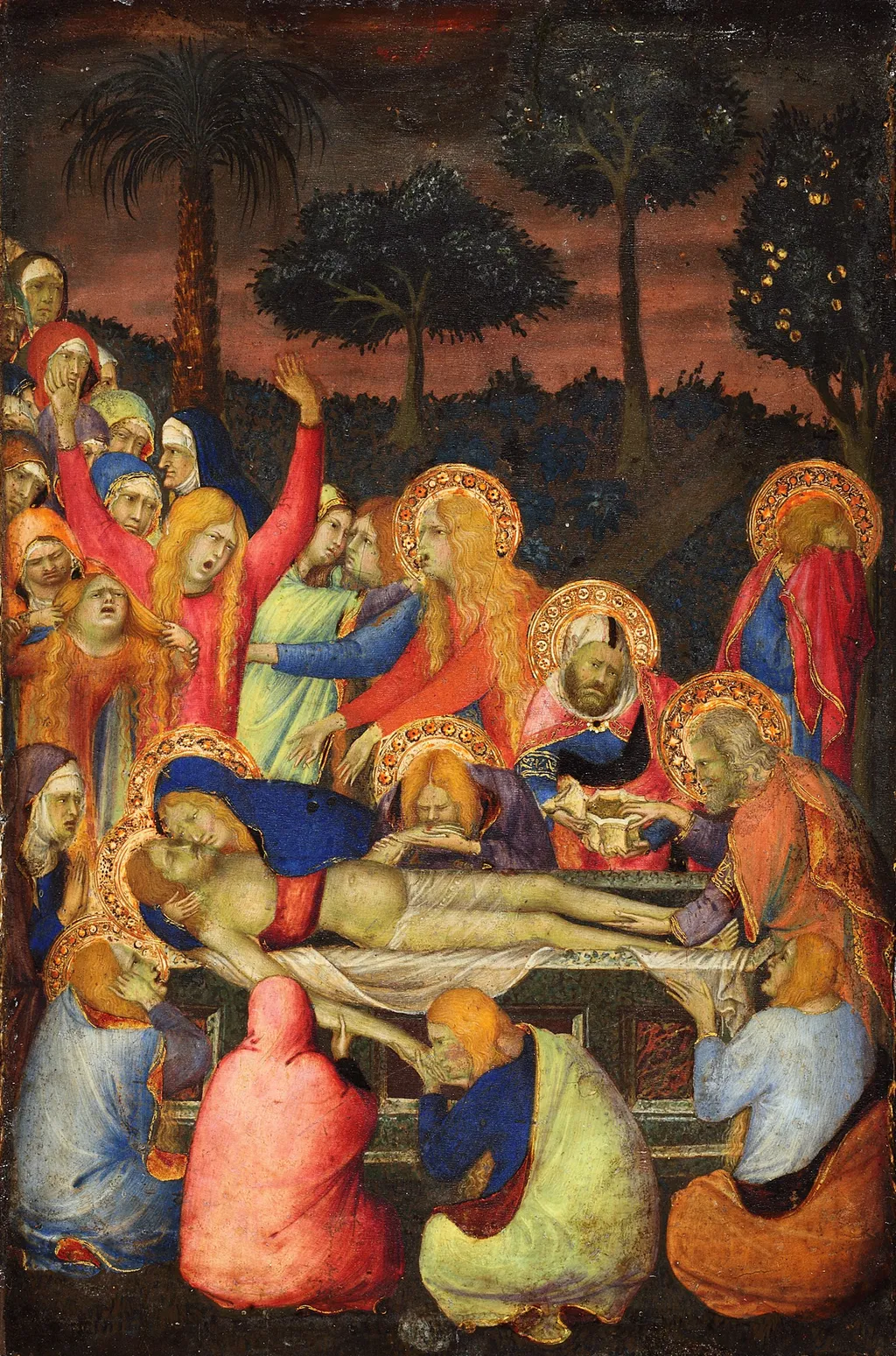The Entombment of Christ, by Simone Martini, paint, 1337