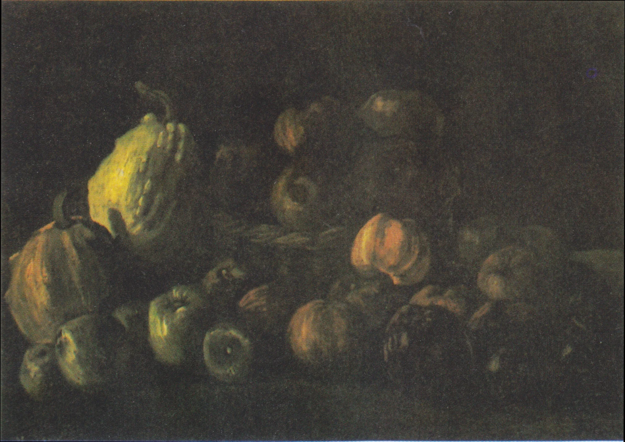 Still Life with a Basket of Apples and Two Pumpkins, detail