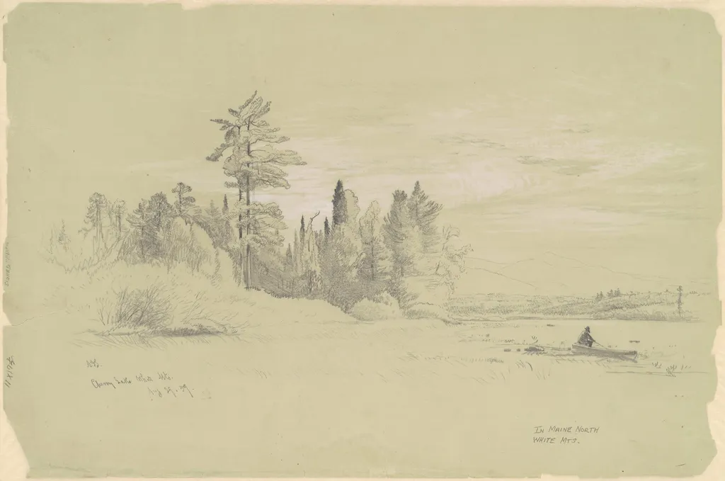 Cherry Lake, White Mountains, by Aaron Draper Shattuck, gouache, 1859