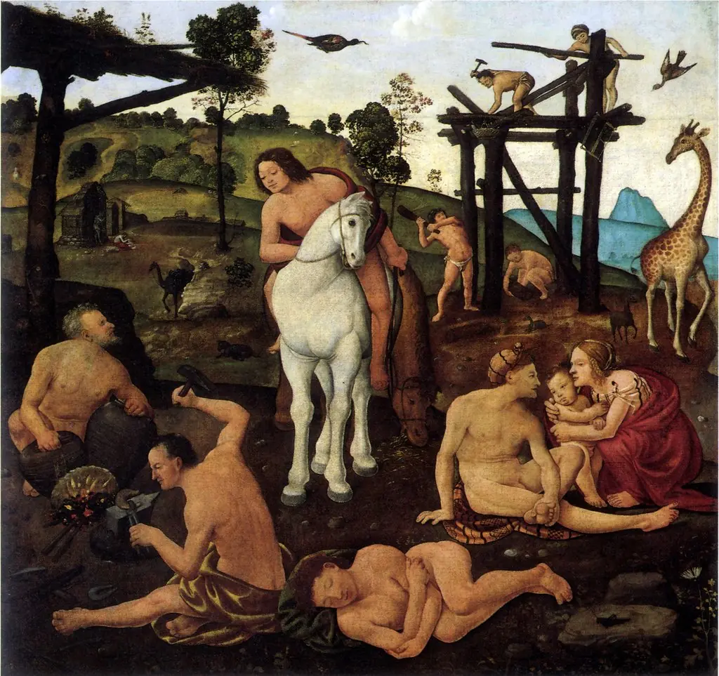 Vulcan and Aeolus by Piero di Cosimo, by Piero di Cosimo, oil, 1496