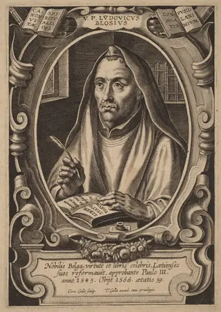 Louis de Blois, by Cornelis Galle I, ink, 1613