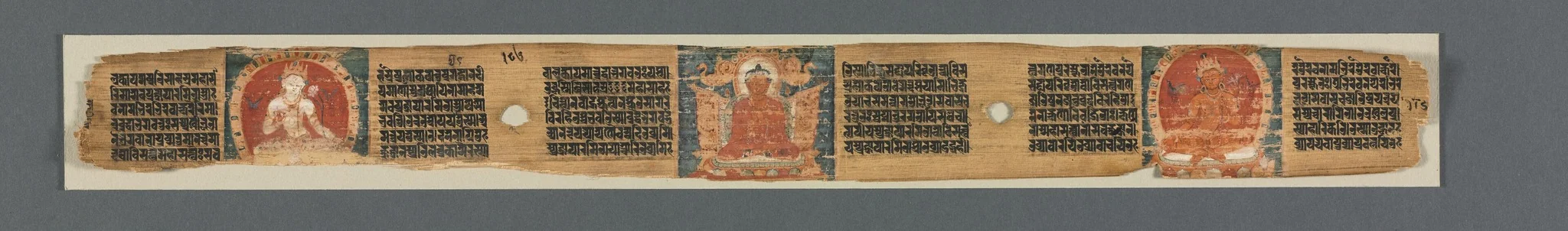 Text, folio 4 (recto), from a Manuscript of the Perfection of Wisdom in Eight Thousand Lines (Ashtasahasrika Prajnaparamita-sutra), detail