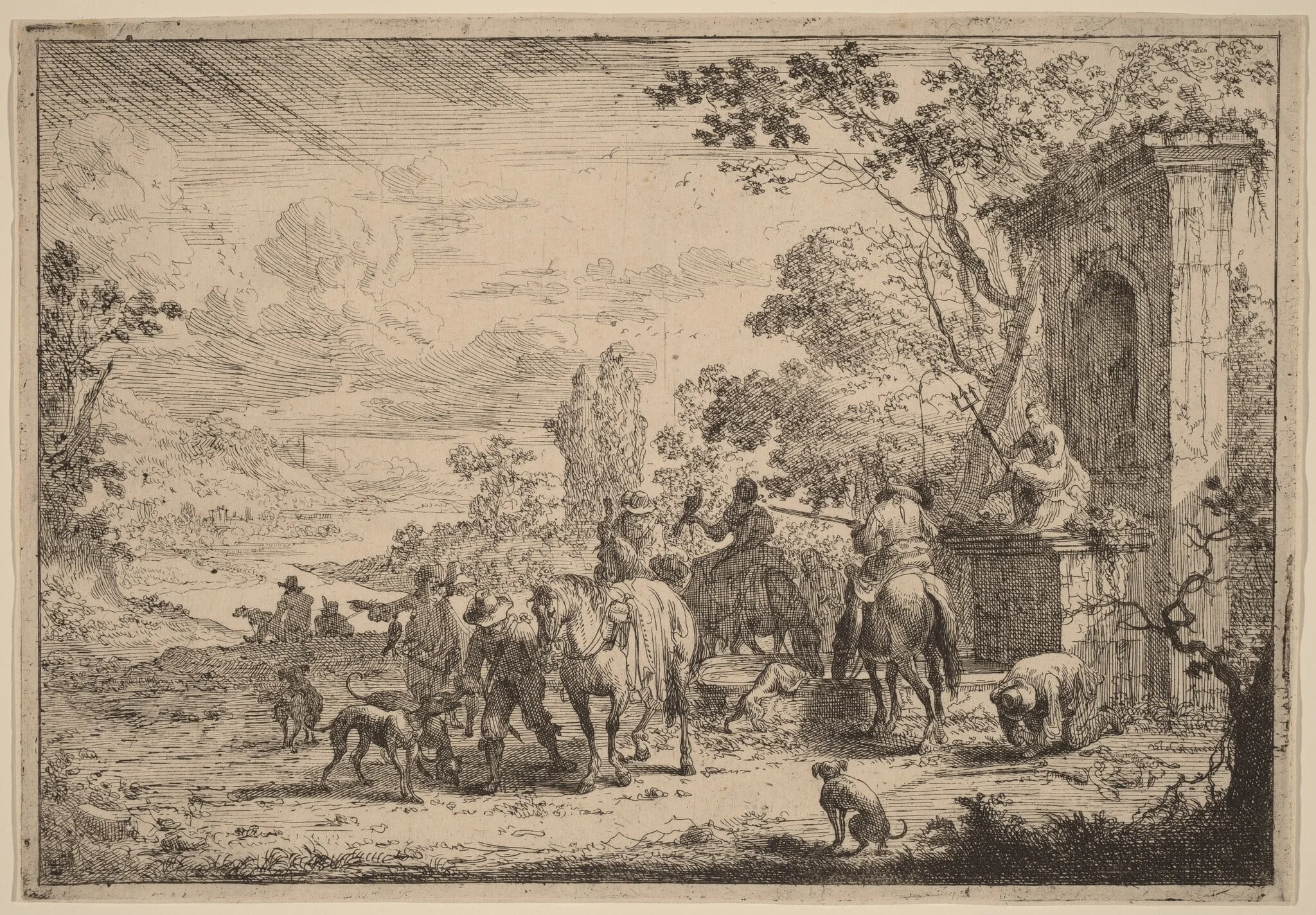 Huntsmen Resting, detail