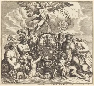 Dedication Page, by Melchior Küsel, ink, 1681