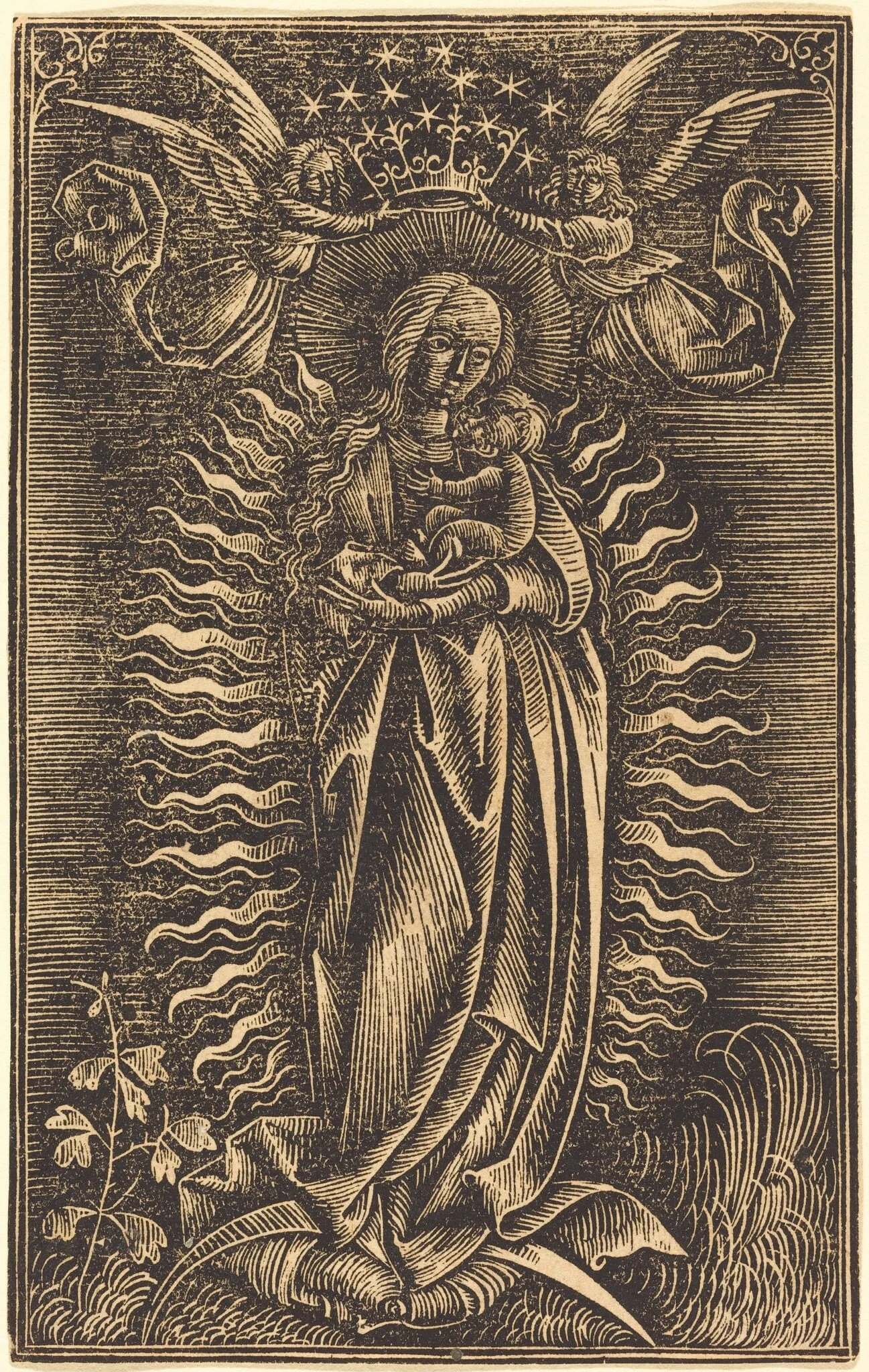 The Virgin Crowned by Two Angels, detail