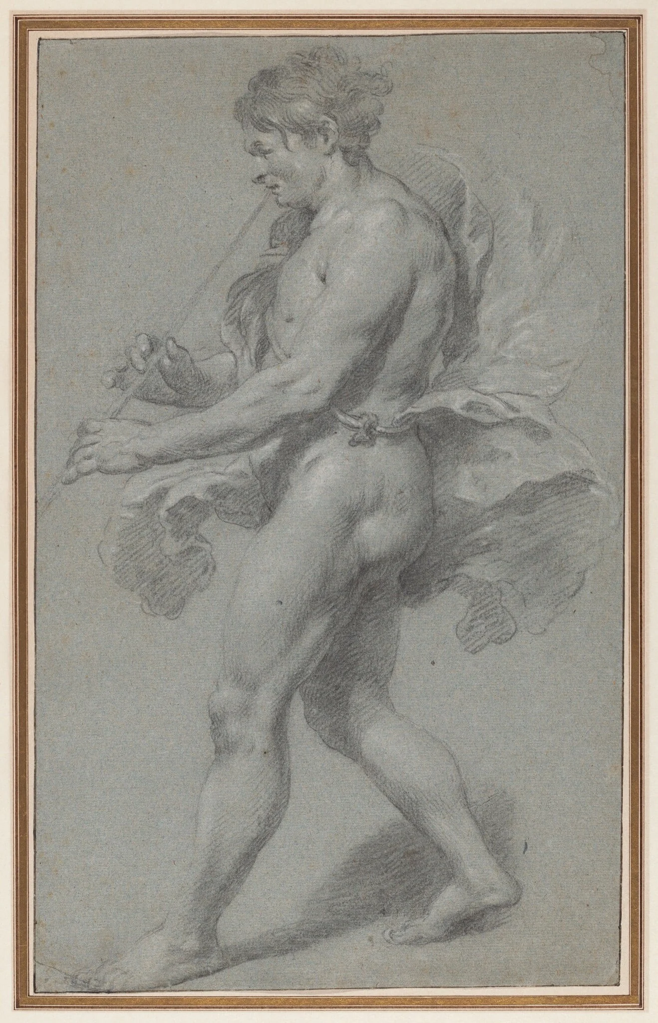 Study of a Man Playing a Pipe, detail