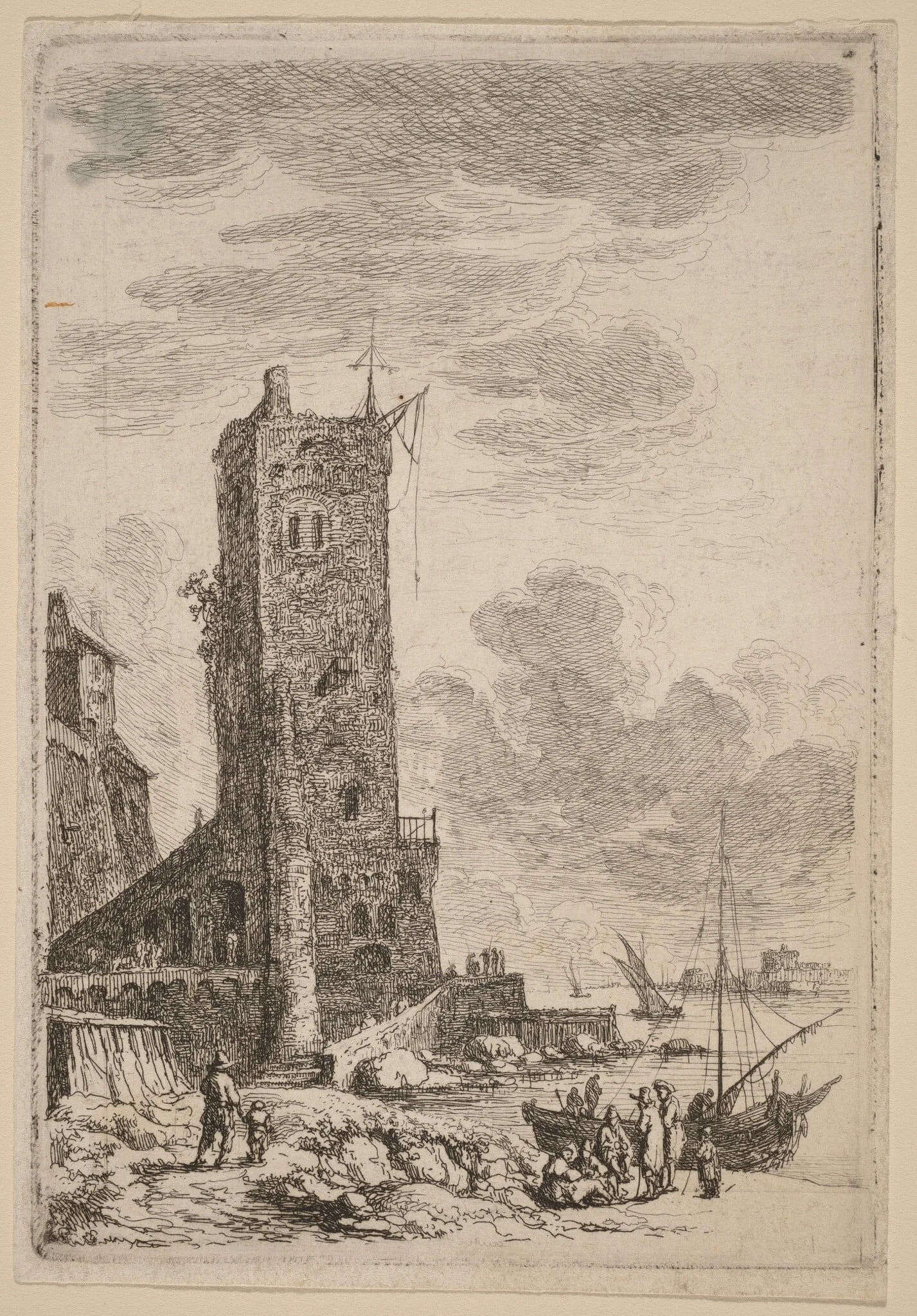 Harbor at Livorno, detail