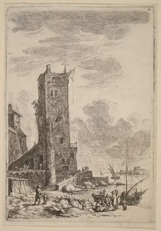 Harbor at Livorno, by Franz Edmund Weirotter, ink, 1764