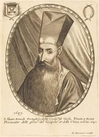 Aluaso Semedo, by Balthasar Moncornet, ink, 1657