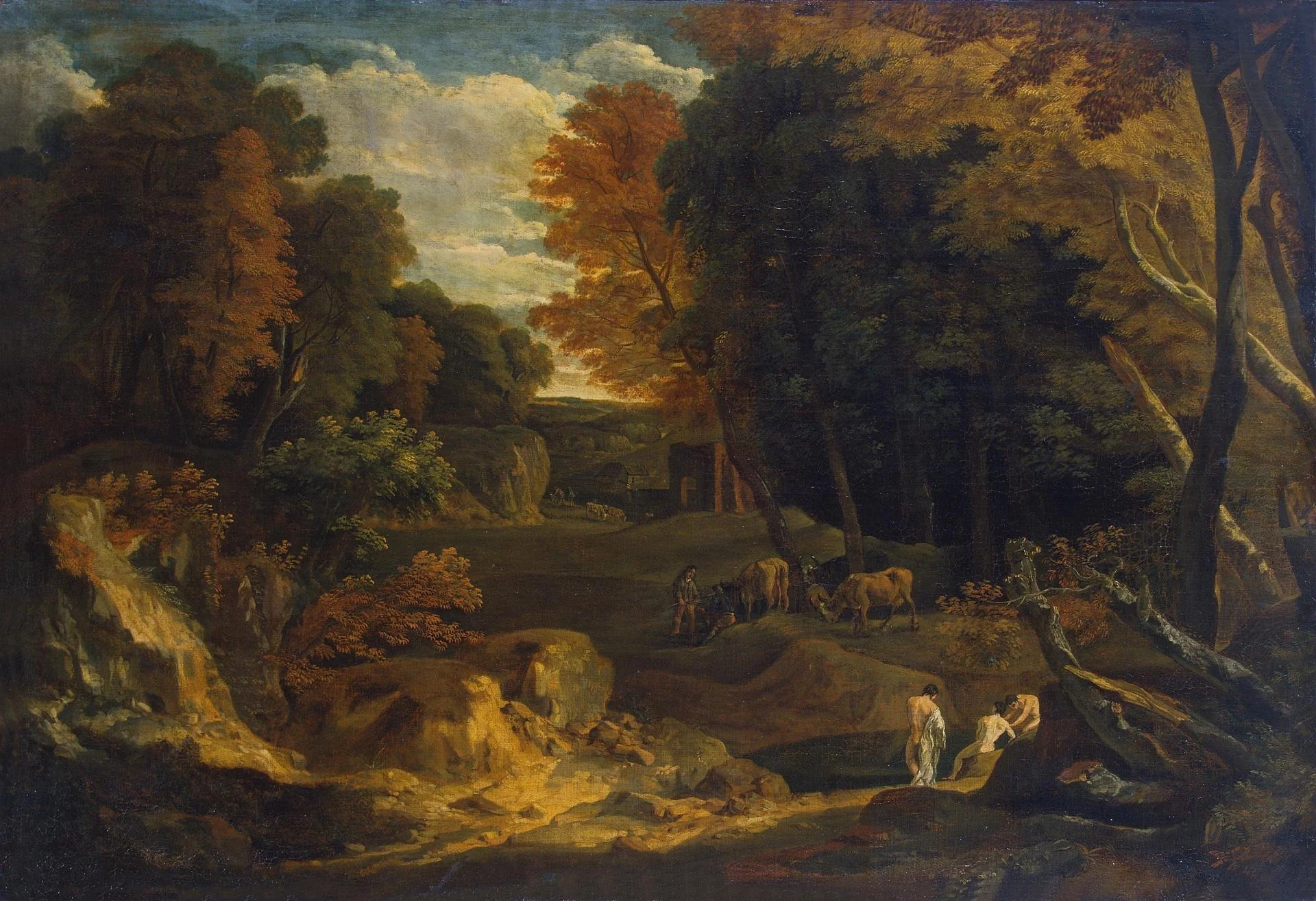 Forest Landscape with a River, detail