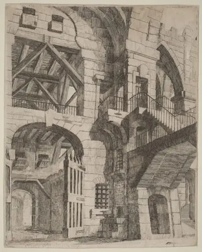 An Imaginary Prison, by Vincenzo Mazzi, ink, 1759