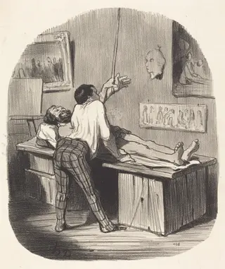 Comment, Saint-Gervais a pris cette..., by Honoré Daumier, ink, 1850