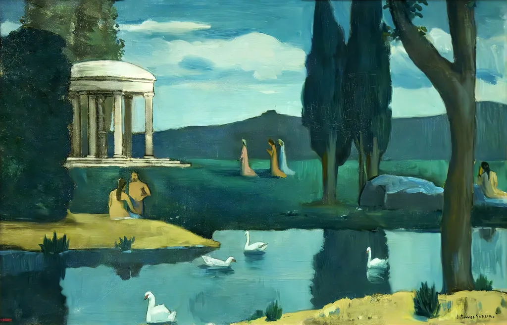 Temple to the Nymphs, by Joaquín Torres-García, oil, 1900