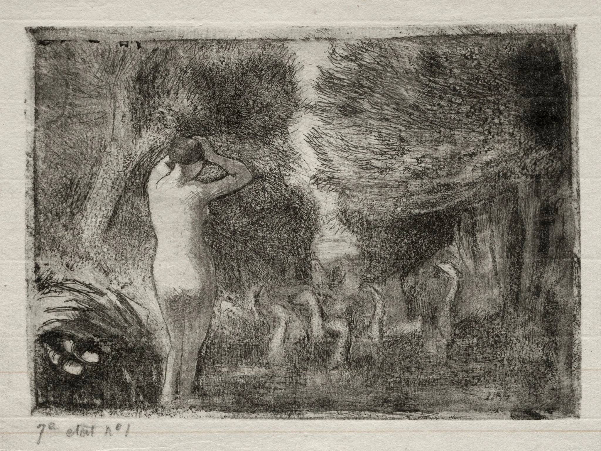 Bather and Geese, detail