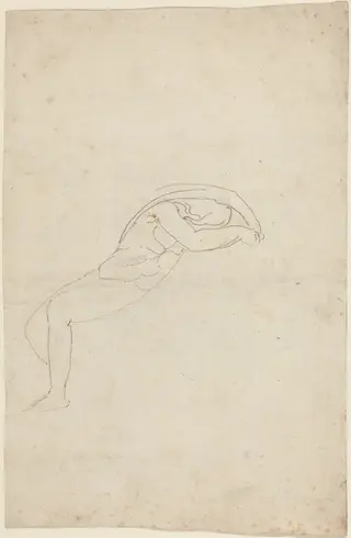 Study of a Semi-Reclining Figure, by John Flaxman, ink, 1790
