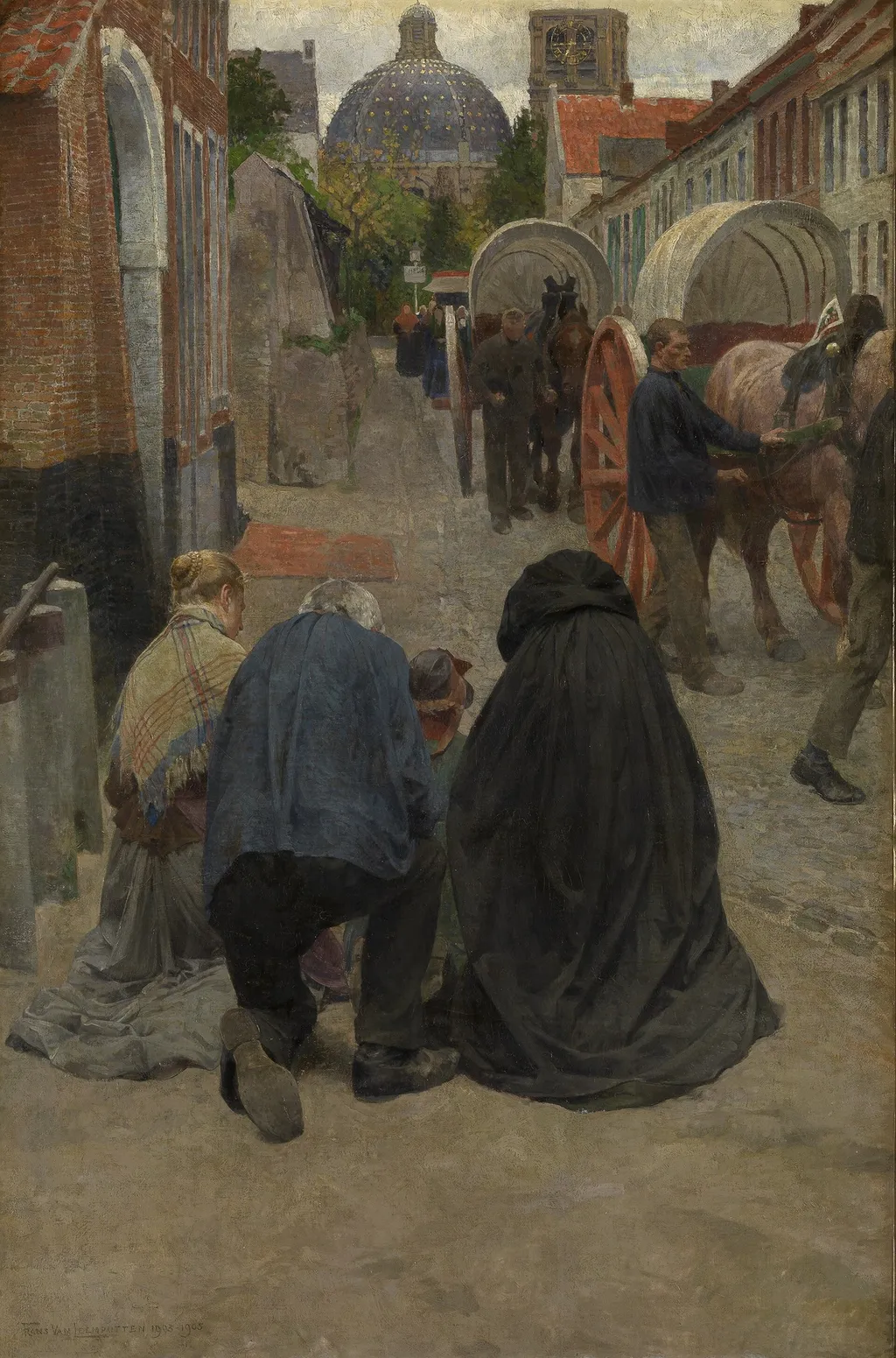 Arrival of the Procession, by Frans van Leemputten, oil, 1904