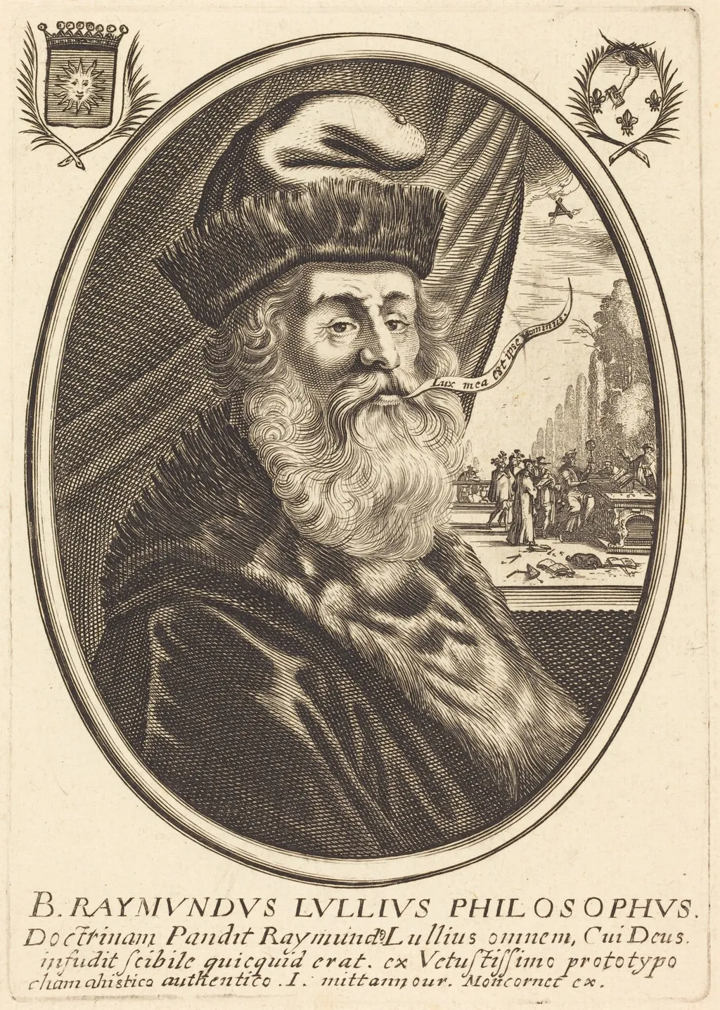 Raymond Lulle, by Balthasar Moncornet, ink, 1634