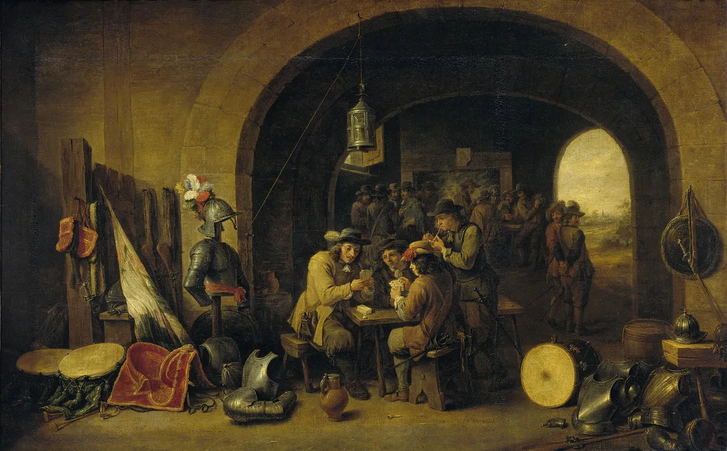 Guardroom, by David Teniers the Younger, oil, 1641