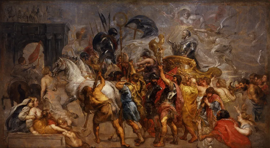 The Triumphal Entry of Henry IV into Paris, by Peter Paul Rubens, oil, 1627