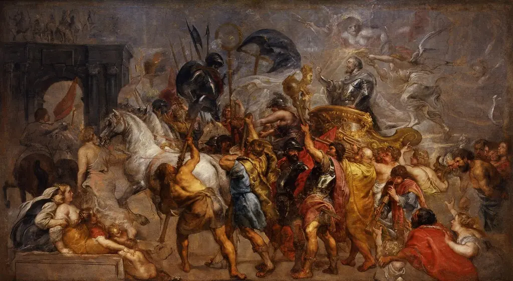 The Triumphal Entry of Henry IV into Paris, by Peter Paul Rubens, oil, 1627