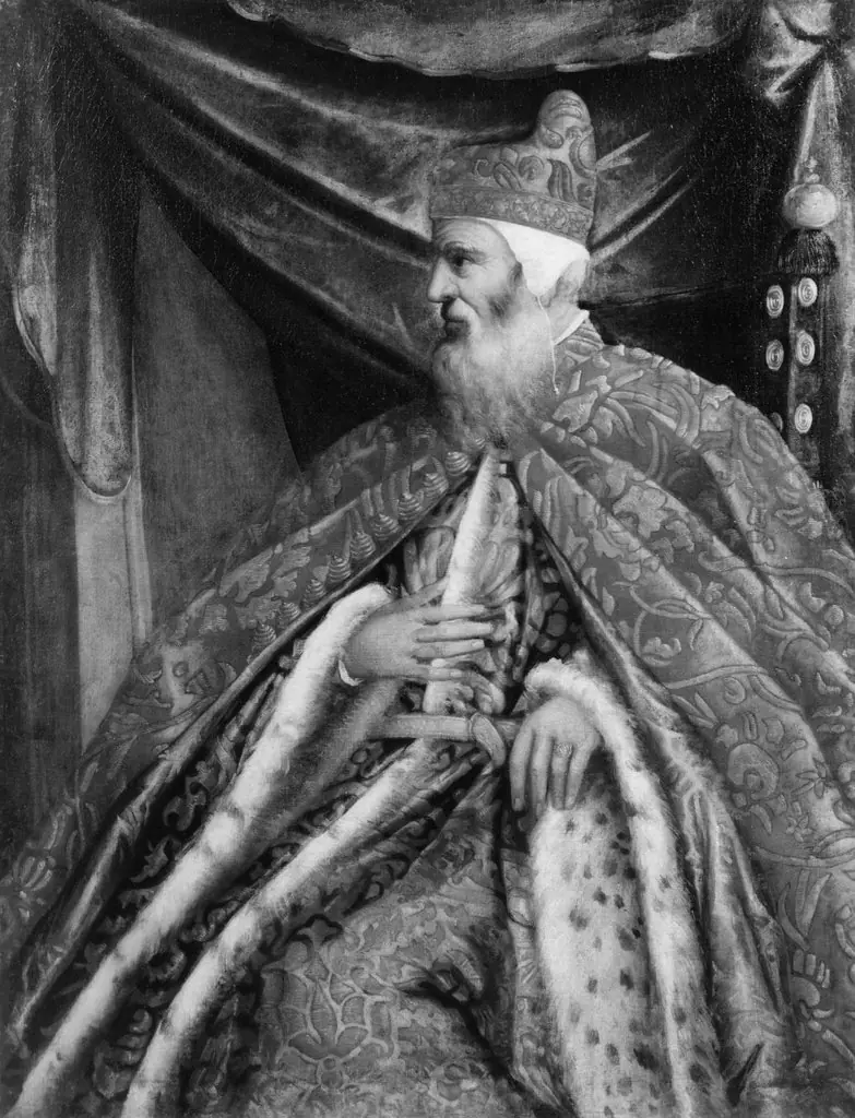 Portrait of Doge Marino Grimani, by Pietro Malombra, oil, 1594