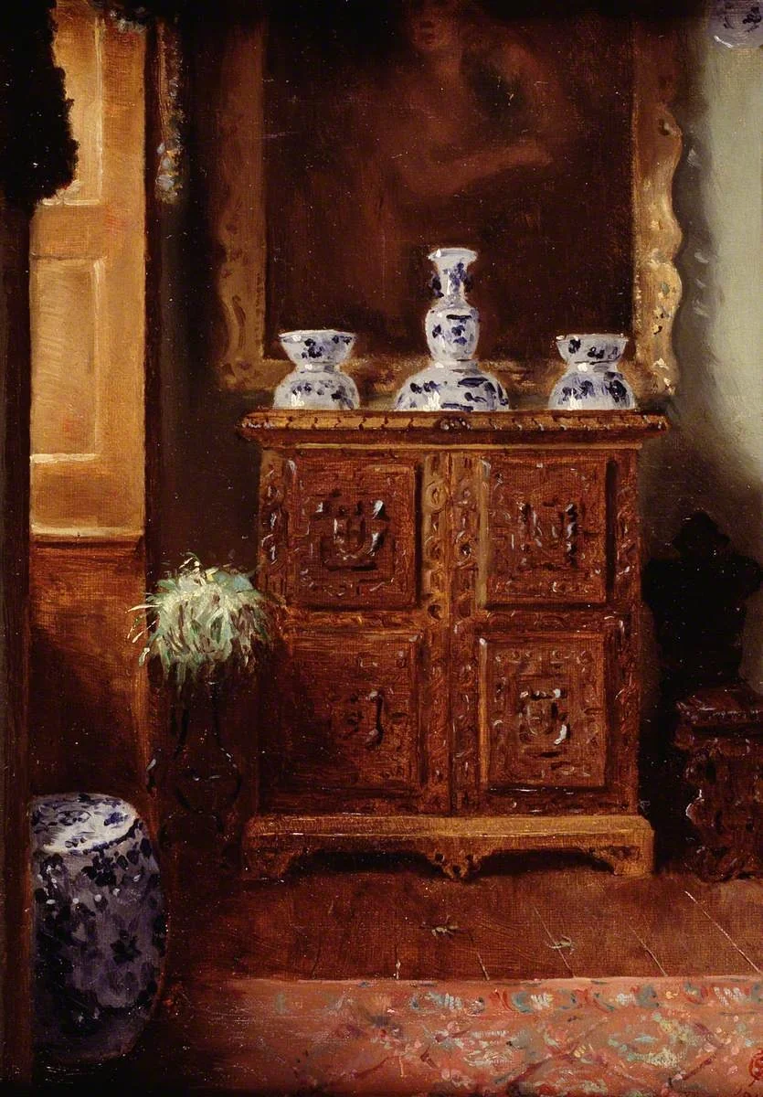 The Hoda Cum Tewdwr Cabinet at Derwydd, detail