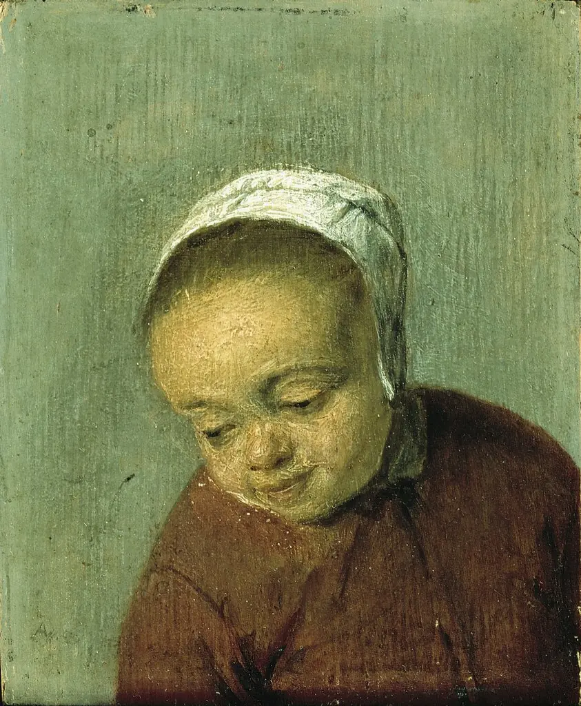 Head of a Girl, by Adriaen van Ostade, unspecified, 1655