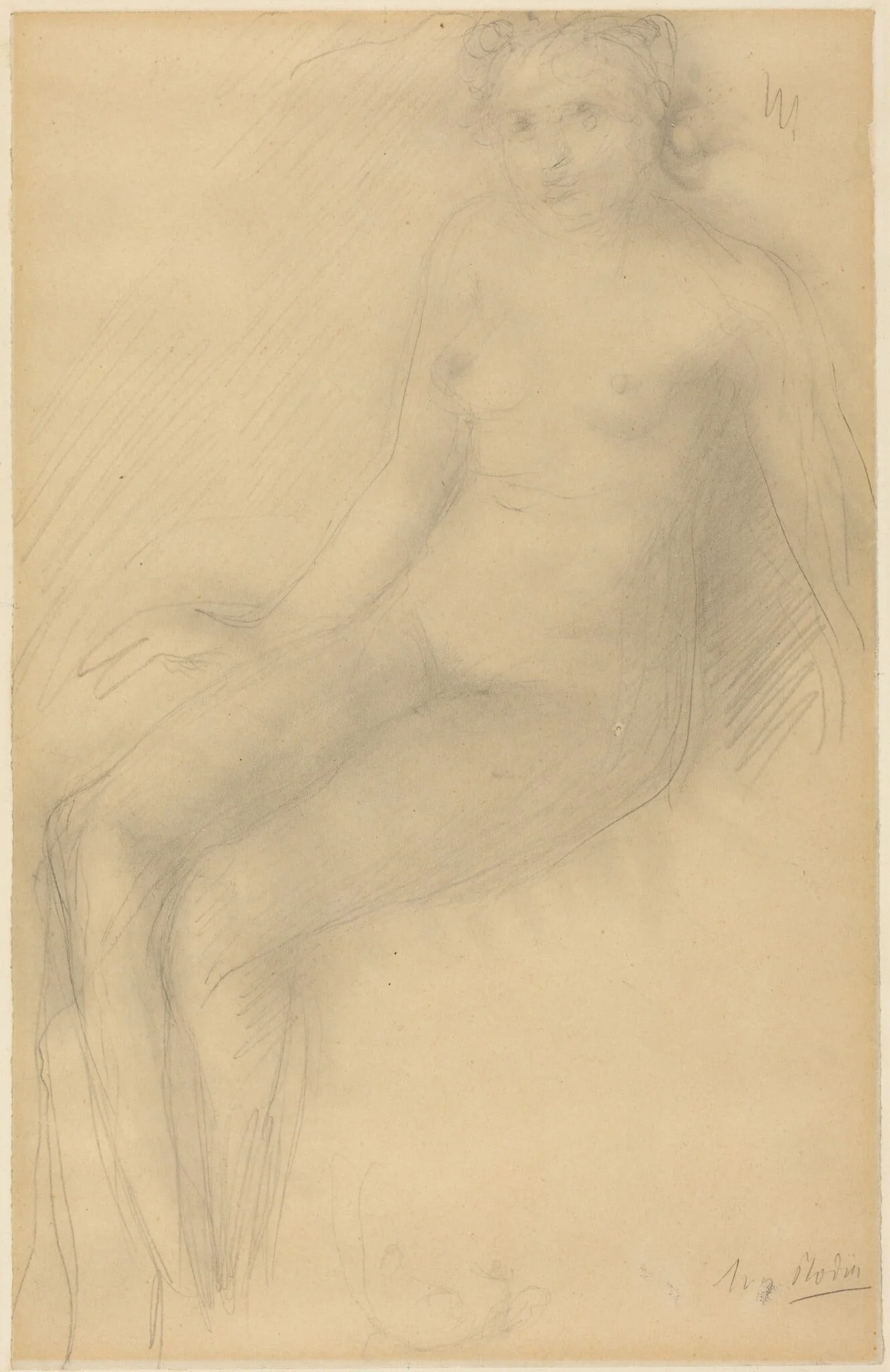 Seated Female Nude, detail