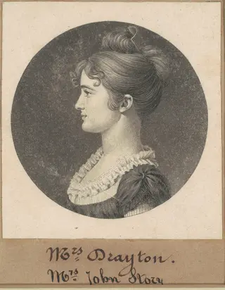 Elizabeth Porcher Gaillard Stoney, by Charles B. J. Févret de Saint-Mémin, ink, 1809