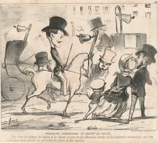 Prochaine ordannace du préfet de police, by Honoré Daumier, ink, 1850