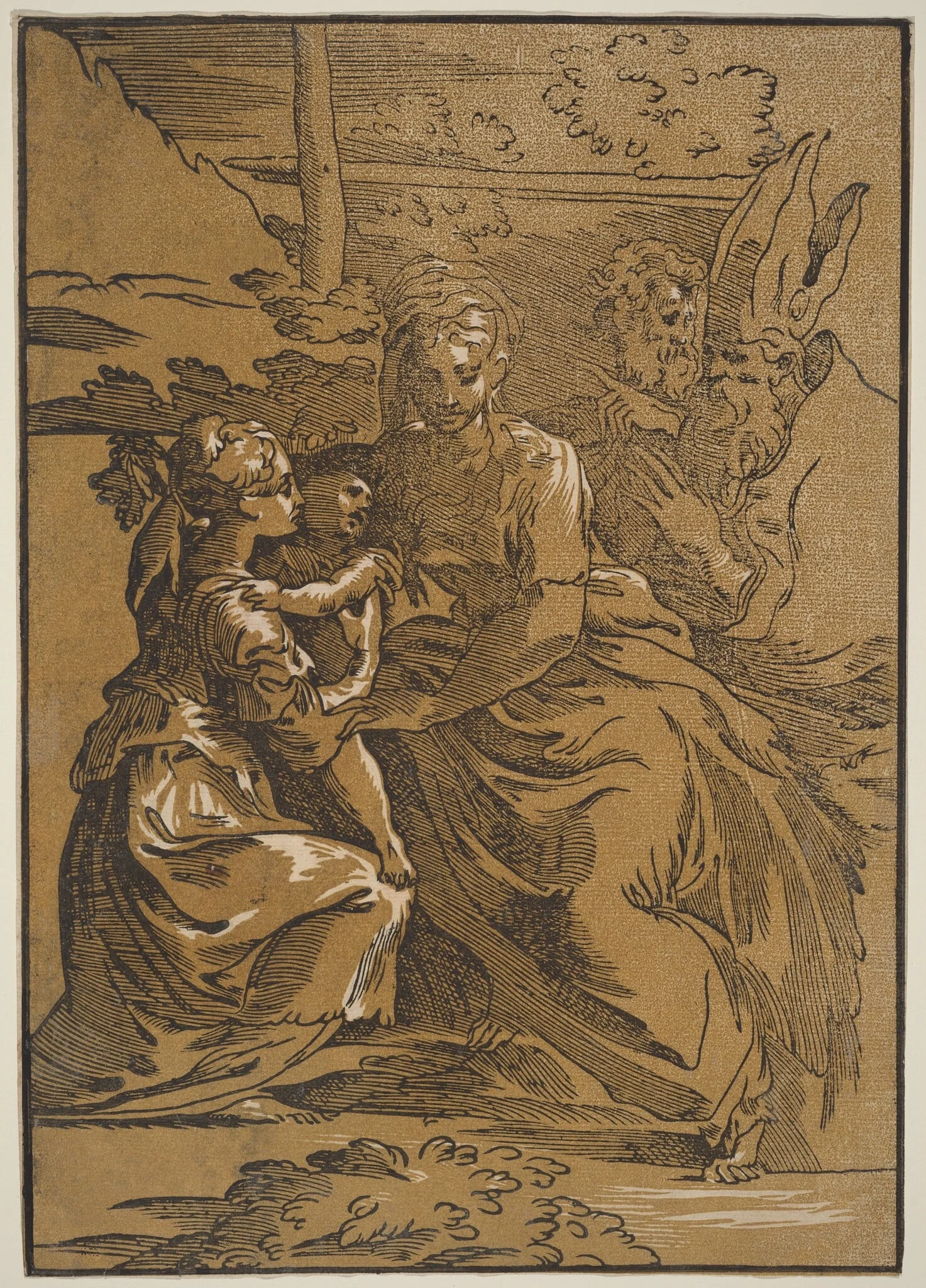 The Holy Family with Two Saints, detail