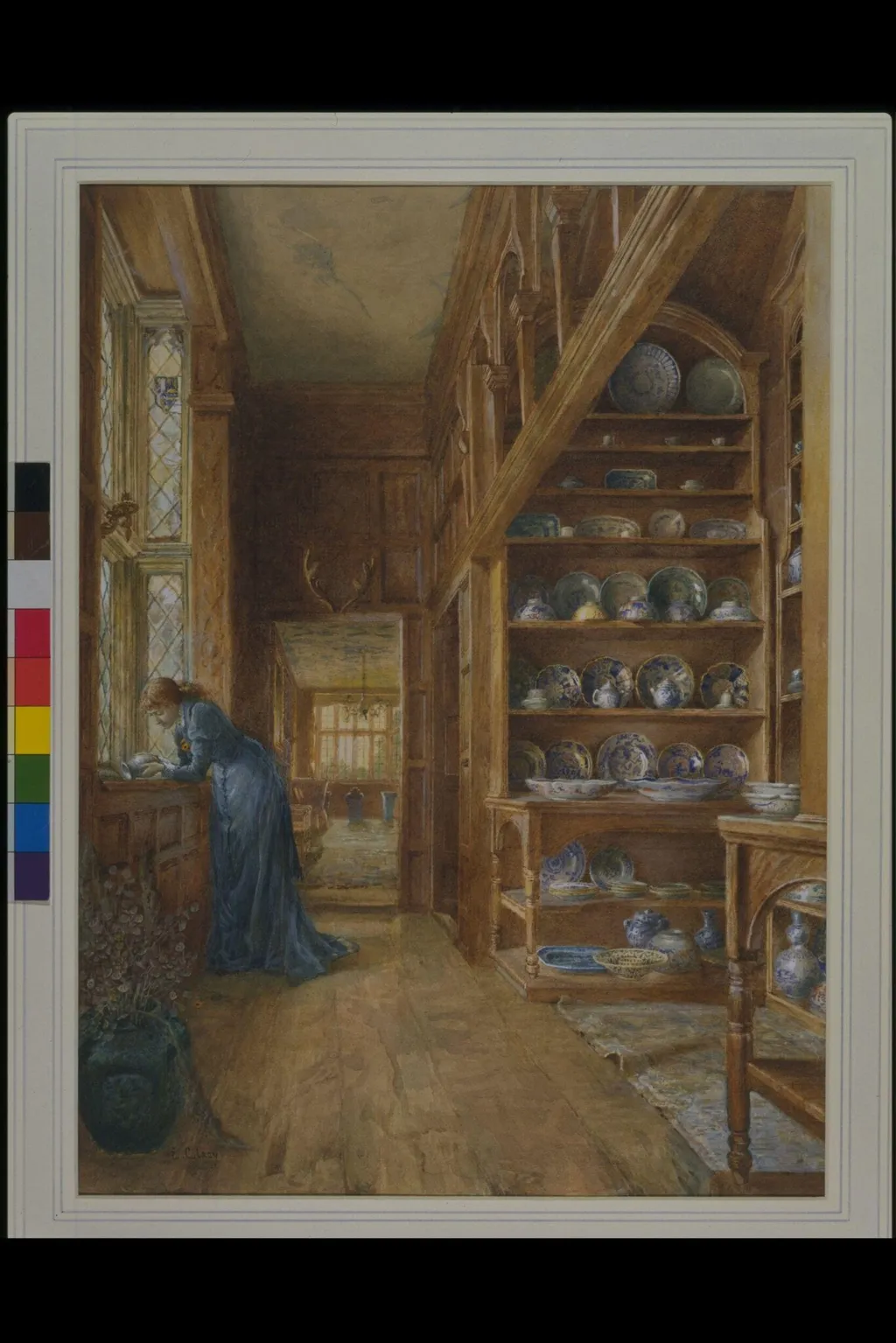 Marigold's: The China Closet, Knole, by Ellen L. Clacy, watercolor, 1880