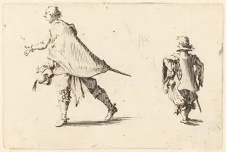 Gentleman and His Page, by Jacques Callot, ink, 1622