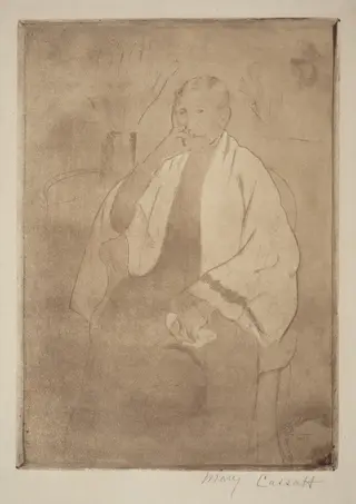 A Portrait of the Artist's Mother, by Mary Cassatt, ink, 1890