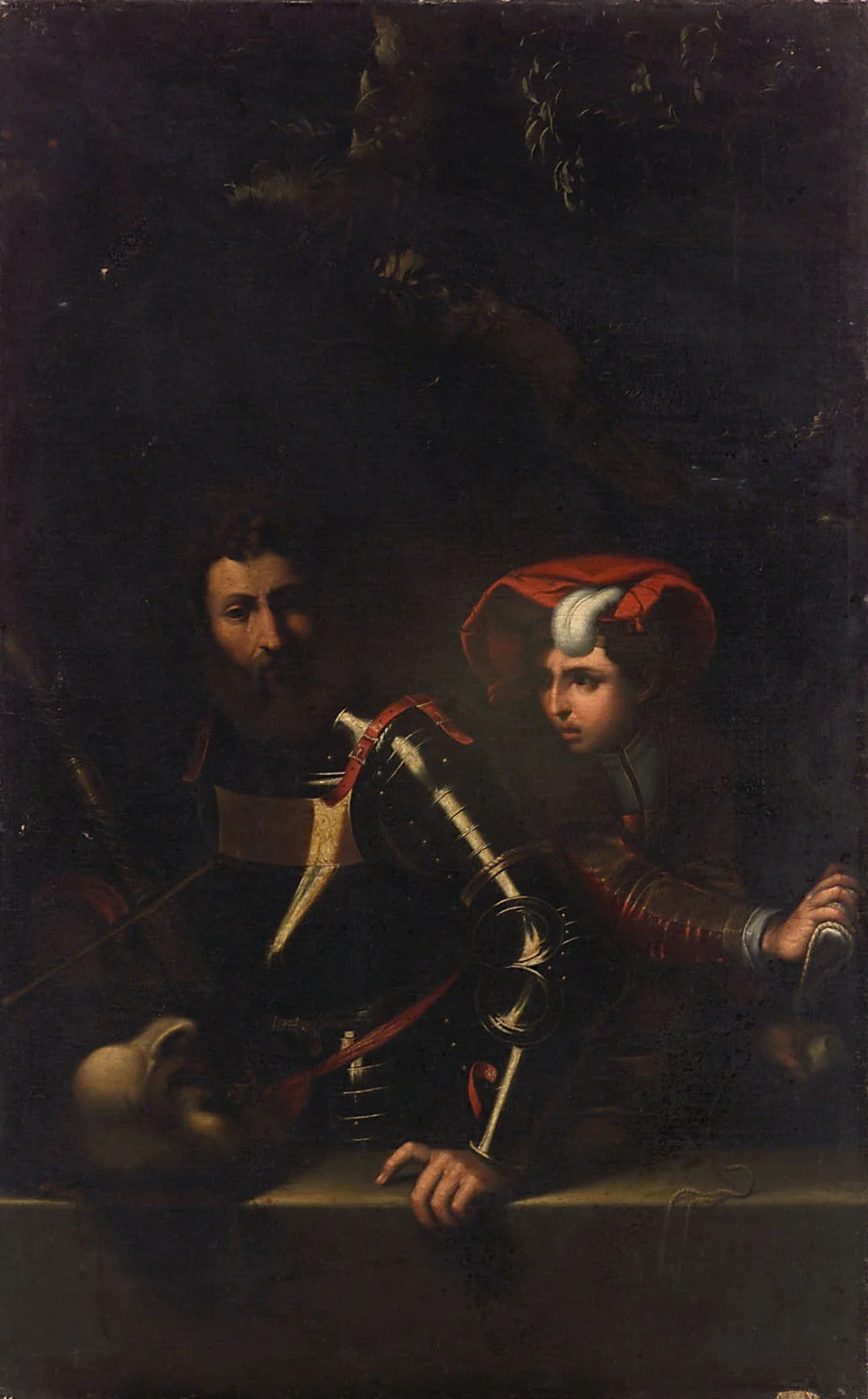 Saul und David mit dem Haupt des Goliath, detail