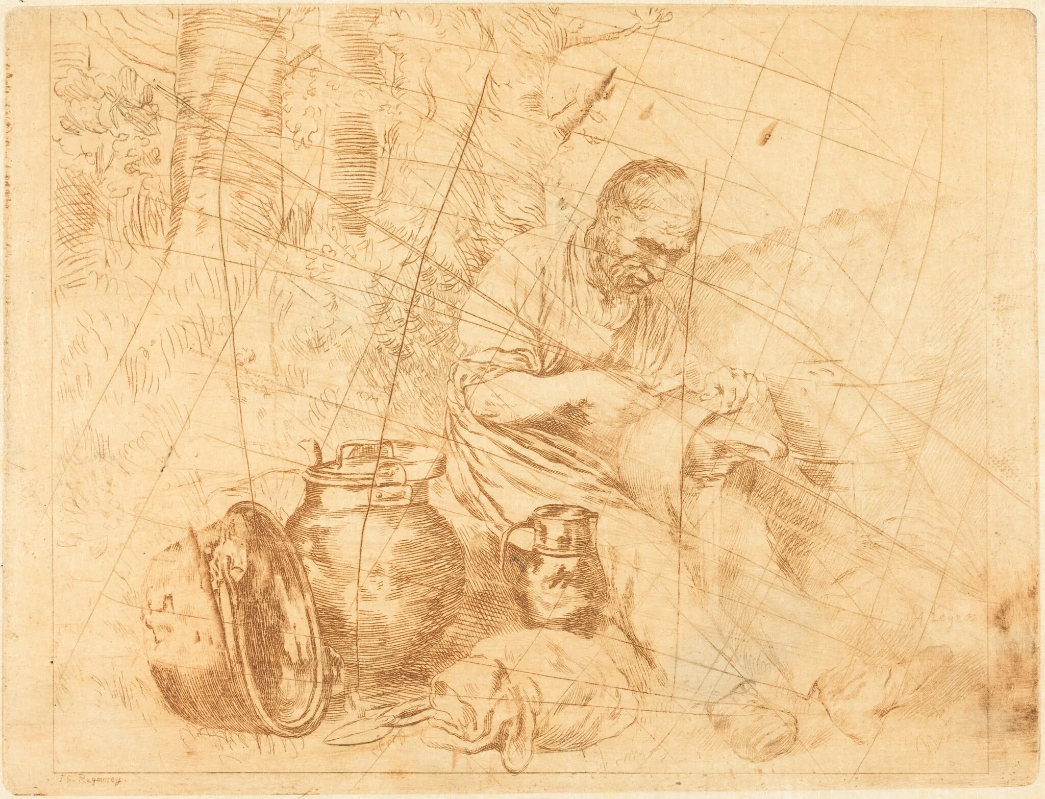 The Tinker (Le retameur), detail
