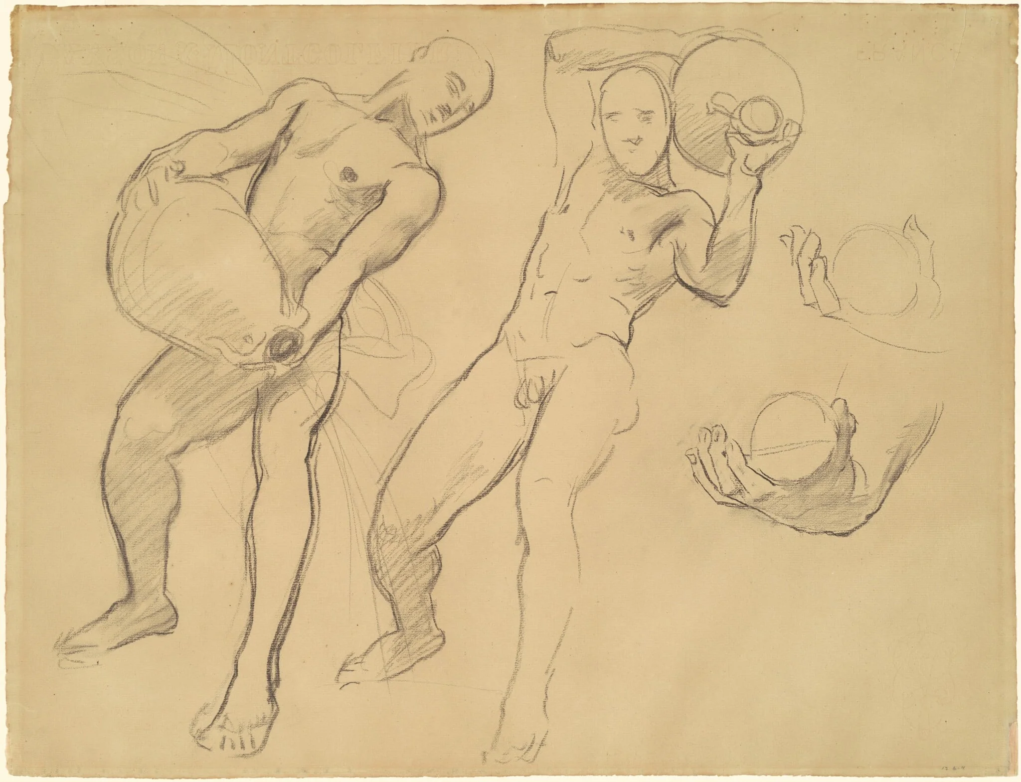 Studies of Notus for "The Winds", detail