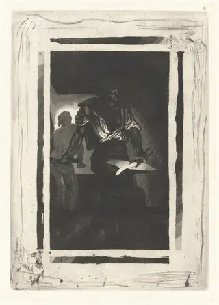 A Blacksmith (Un Forgeron), by Eugène Delacroix, ink, 1833